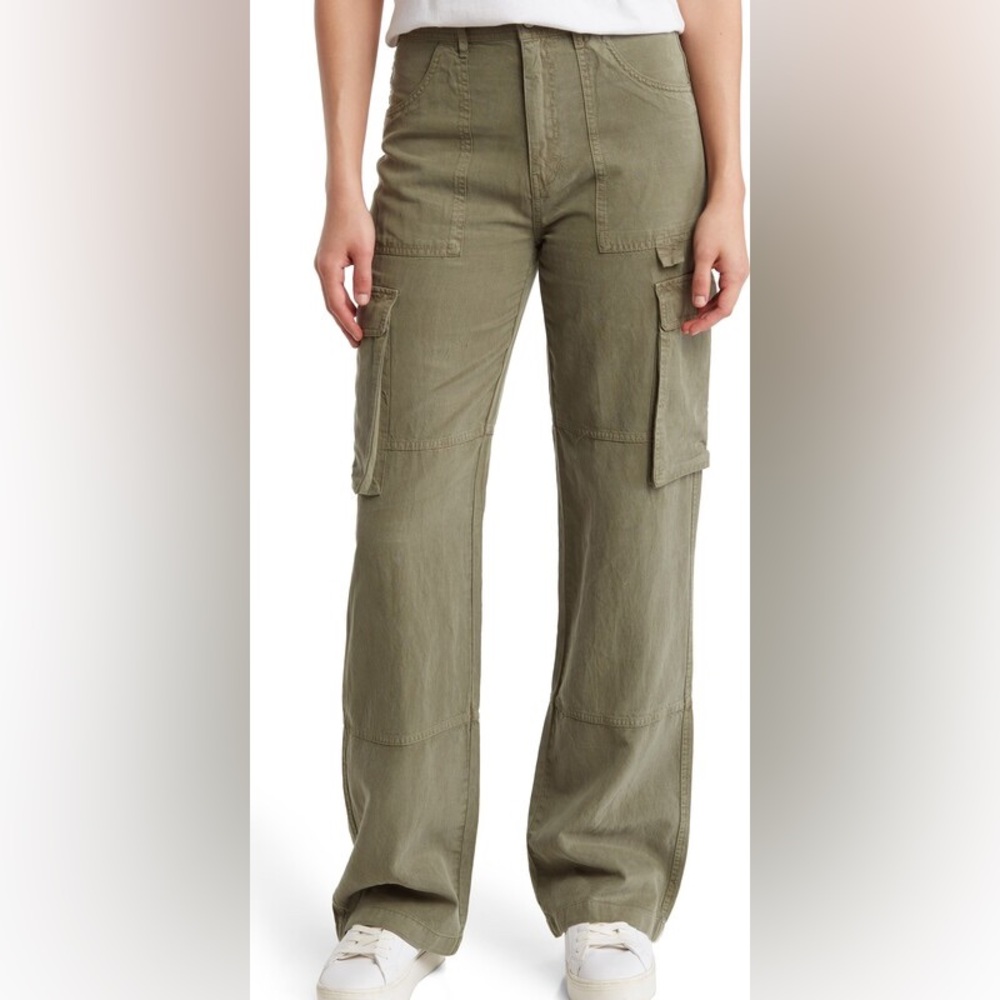 INDUSTRY REPUBLIC Cargo Pants Lyocell Linen Cotton Straight Leg Women’s size 2
